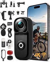4K Mini Action Cam mit 64GB SD,Magnetische POV Körperkamera WLAN