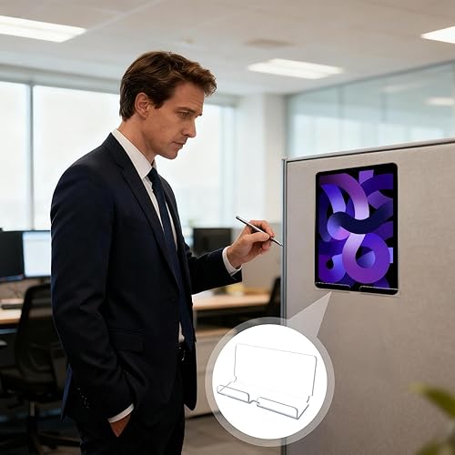 Miniatura 7 de Tablet Wall Mount Holder, With Convenient And Practical Design, 18x3.4x9.4cm, Mobile Device Bracket, Clear Desktop Mount, Acrylic Material, For