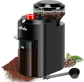 Wancle Electric Burr Coffee Grinder - Adjustable with 28 Precise Grind Settings for 12 Cups - Professional Coffee Bean Grinder (Plastic, Black+Red)