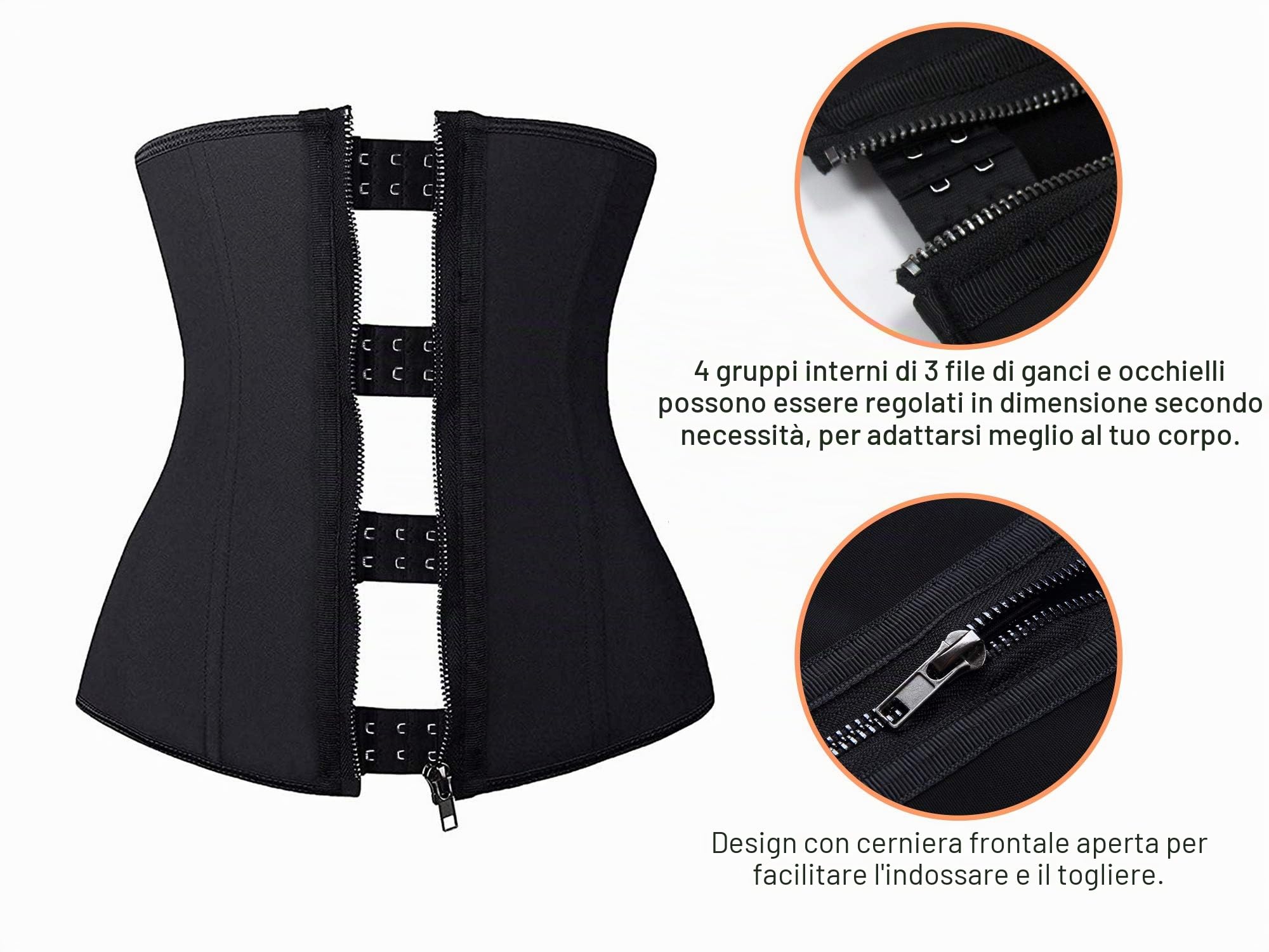 YIANNA Corsetto Donna Stringivita Modellante Dimagrante Pancera Contenitiva Pancia Piatta Latex Waist Trainer Bustino Body Shaper
