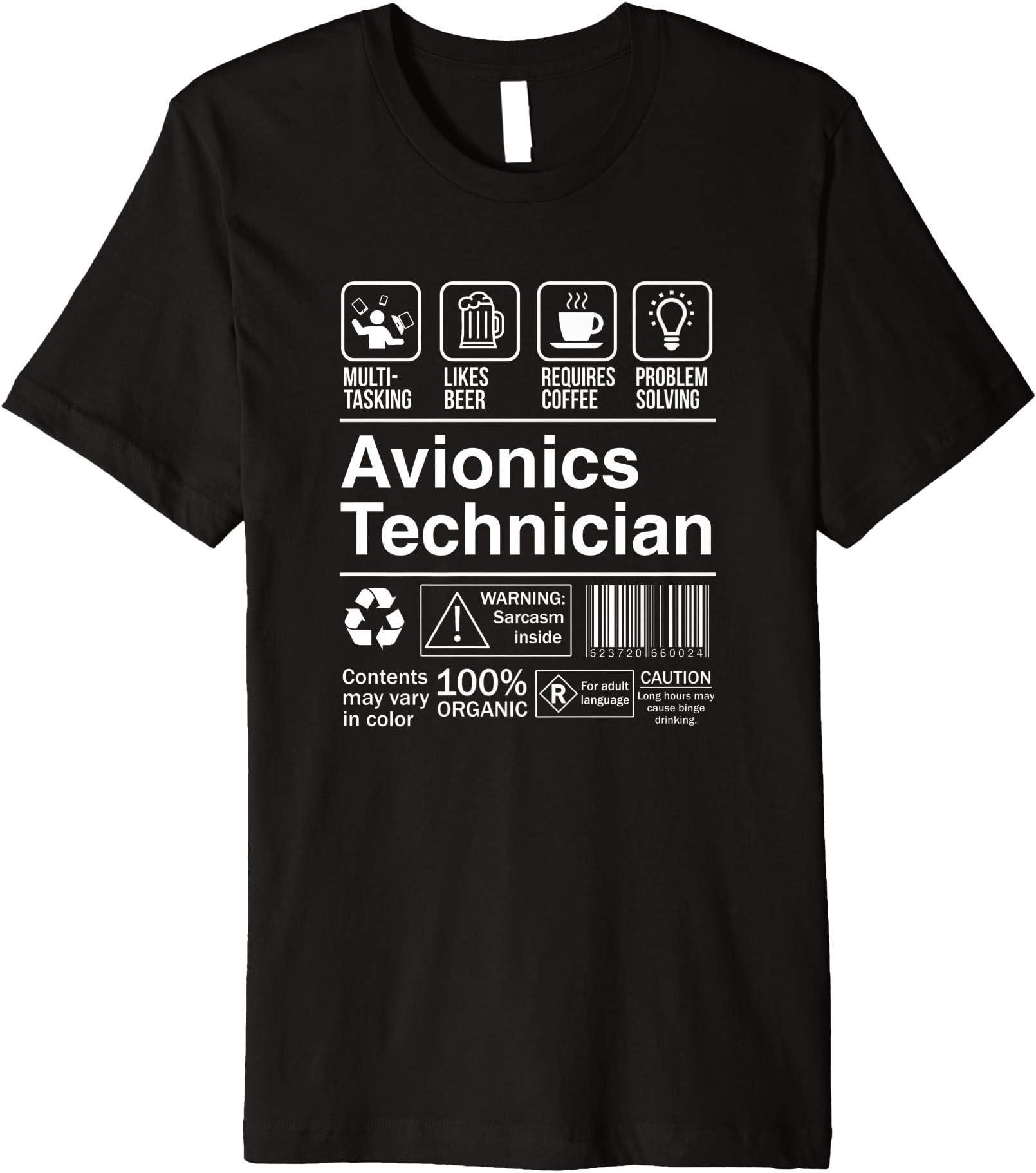 Avionics Technician Product Label Funny Premium T-Shirt