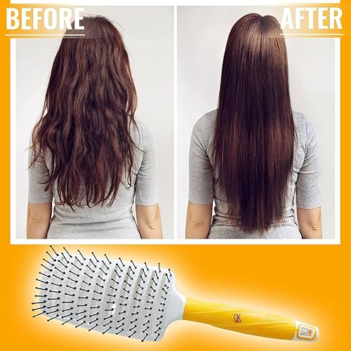 Miniatura 4 de GK HAIR Global Keratin - Cepillo profesional curvado ventilado de 3 pulgadas para secado por soplado, cepillo de ventilación desenredante con cerdas