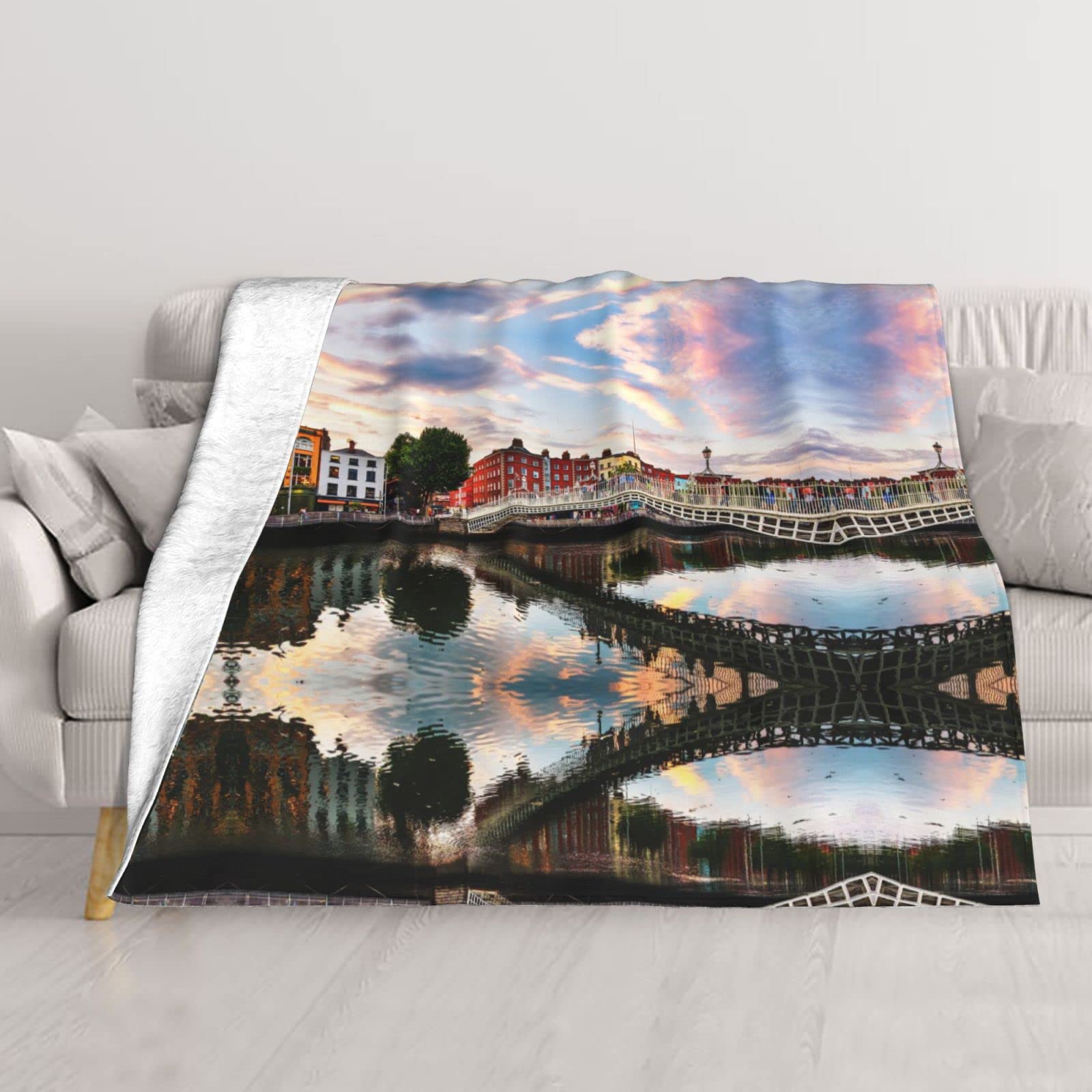 Couverture de canapé rivière Irish Bridge jeté de lit doux
