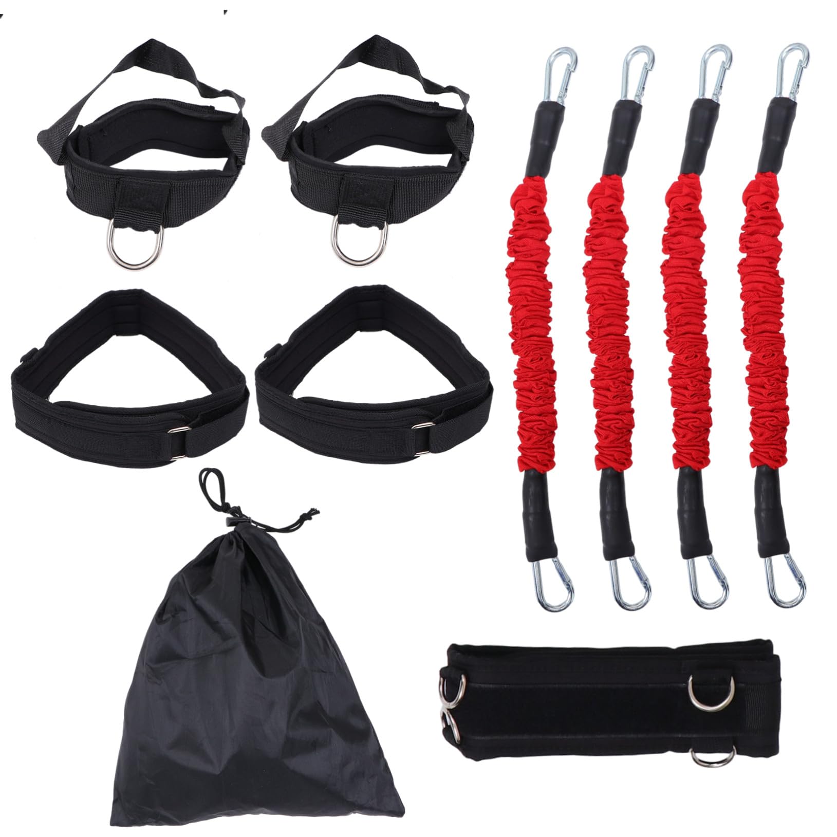 Garneck 1 Set Cuerda Elástica para Ejercicios Bandas de Resistencia Ajustables para Fuerza Muscular Entrenamiento de Piernas y Boxeo