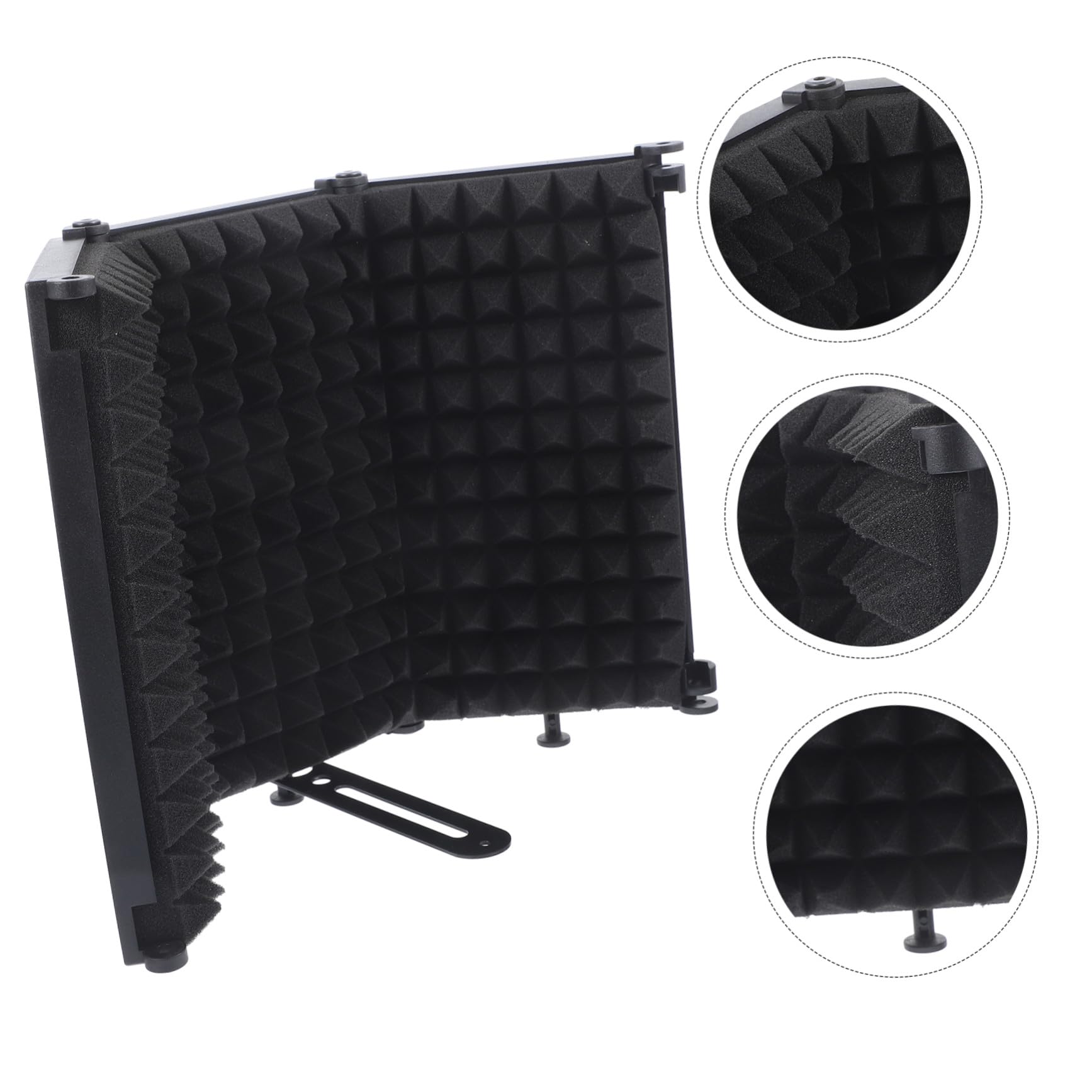 Filtro Anti-pop para Micrófono con Diseño Plegable y Carcasa Metálica Resistente Pantalla Antiviento para Grabación y Streaming Reducción de Ruido Ambiental y Absorción Acústica