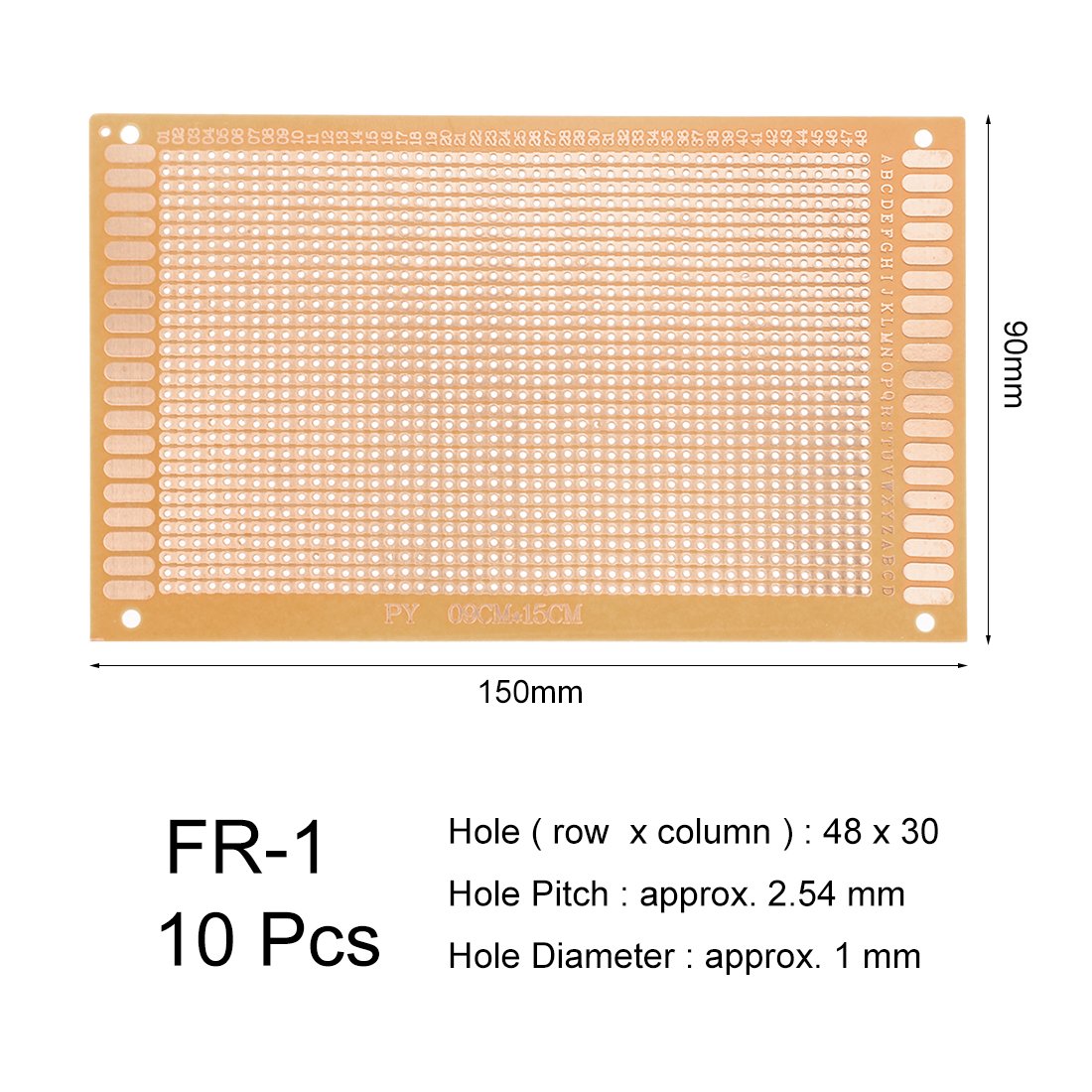 sourcing map 9x15cm Stripboard de un solo lado Universal Paper Impreso Circuito impreso Grosor 1.2mm para DIY Soldadura Marrón 10pcs | Universal Paper Impreso, Circuito Impreso, para DIY Soldadura