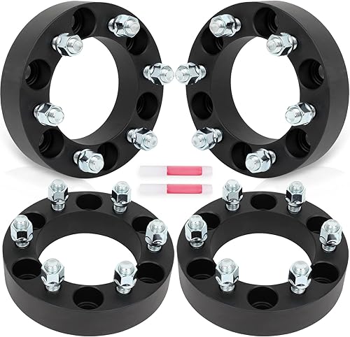 Miniatura 1 de SCITOO 4 adaptadores de rueda de 6 x 5.5 a 6 x 135 pulgadas de diámetro de 4.252 in, pernos de 14 x 1.5 y 6 lengüetas, espaciadores de rueda sin