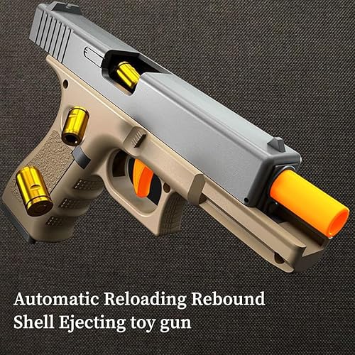 Miniatura 4 de Pistola de juguete de recarga totalmente automática con carcasa de rebote, juegos de disparo, pistola de espuma suave, juguetes de modelo educativo,