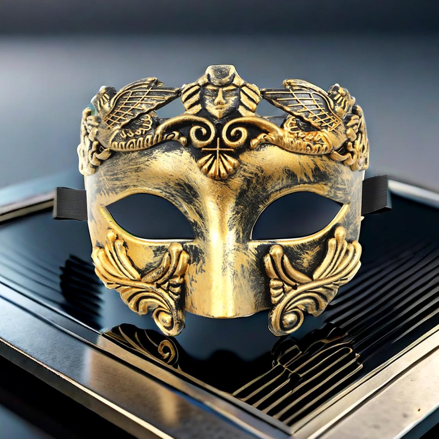 JOYFISCO Masquerade Mask for Men Vintage Roman Greek Venetian Mask for Halloween Mardi Gras Prom Ball Cosplay Party Costume