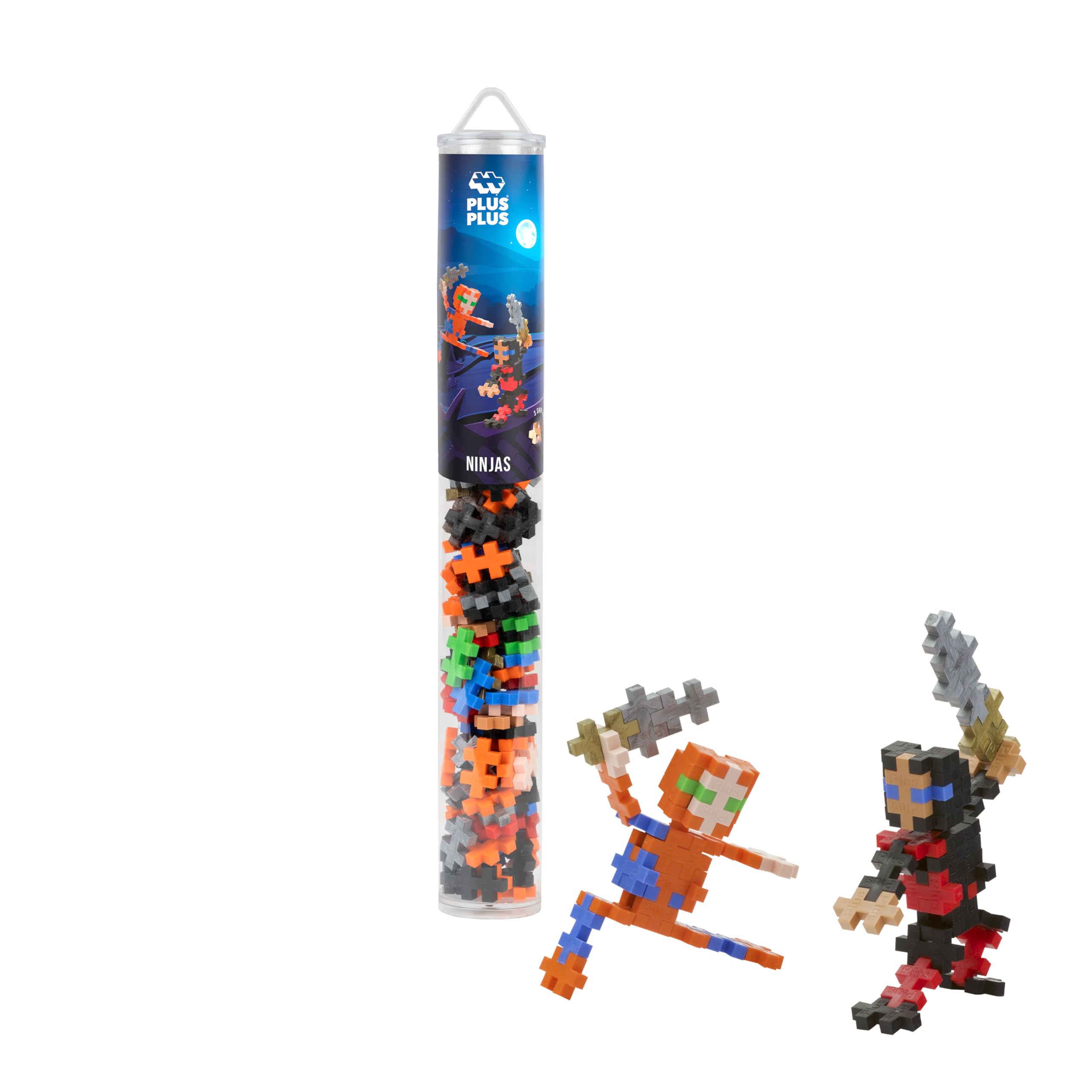 PLUS PLUS Building Blocks Toy - Ninja Kids Toys, Creative Construction Learning Resources and STEM Play for Home and Travel - Girls and Boys Toys Age 5 Plus, Ninjas 100 Pieces