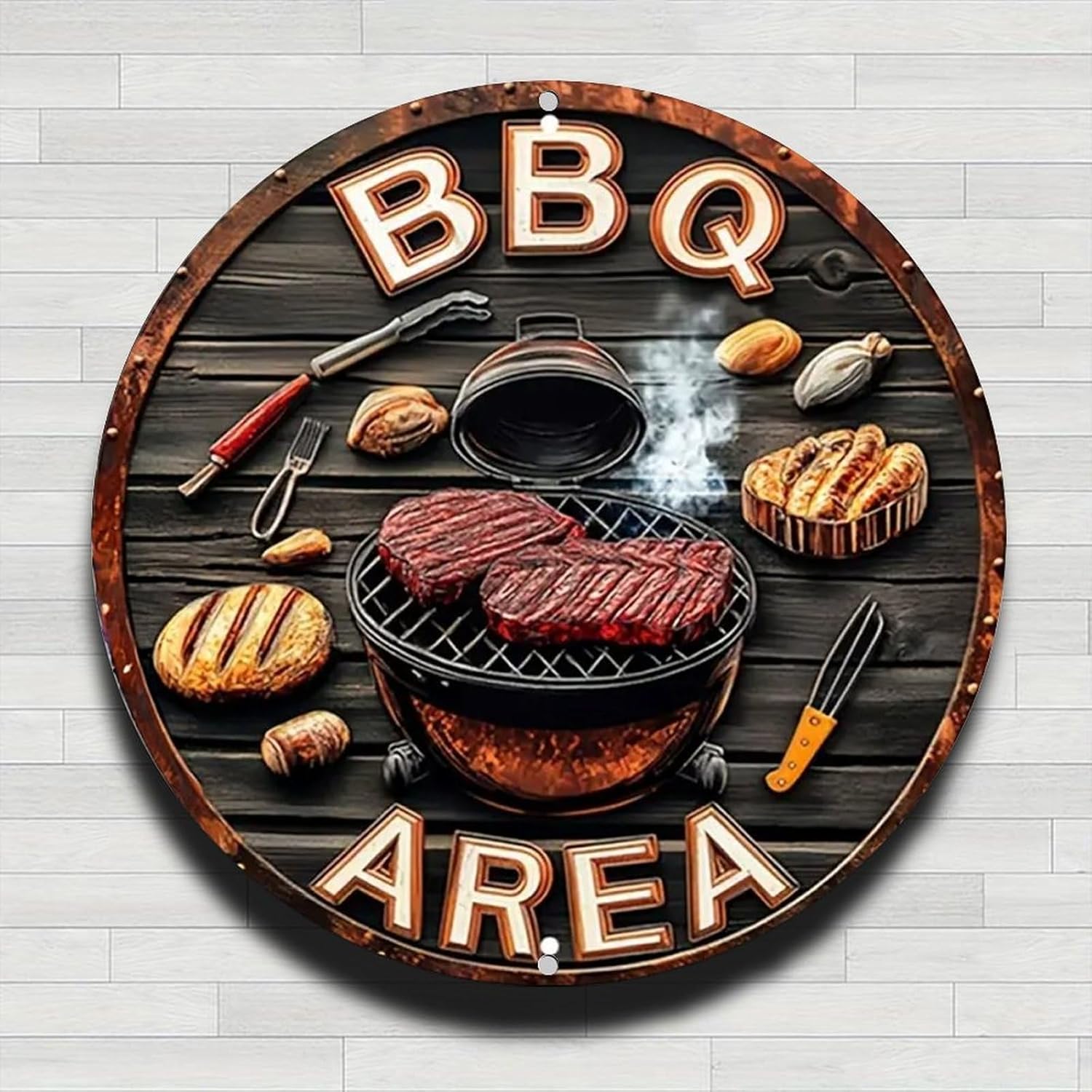 Rainbow Stained Glass Butterfly Mandala Vintage Rustic Aluminum Metal Round Wall Sign, 8-inch Indoor Outdoor Gifts And Decor for Home, Office, Cafe & Yard Farm