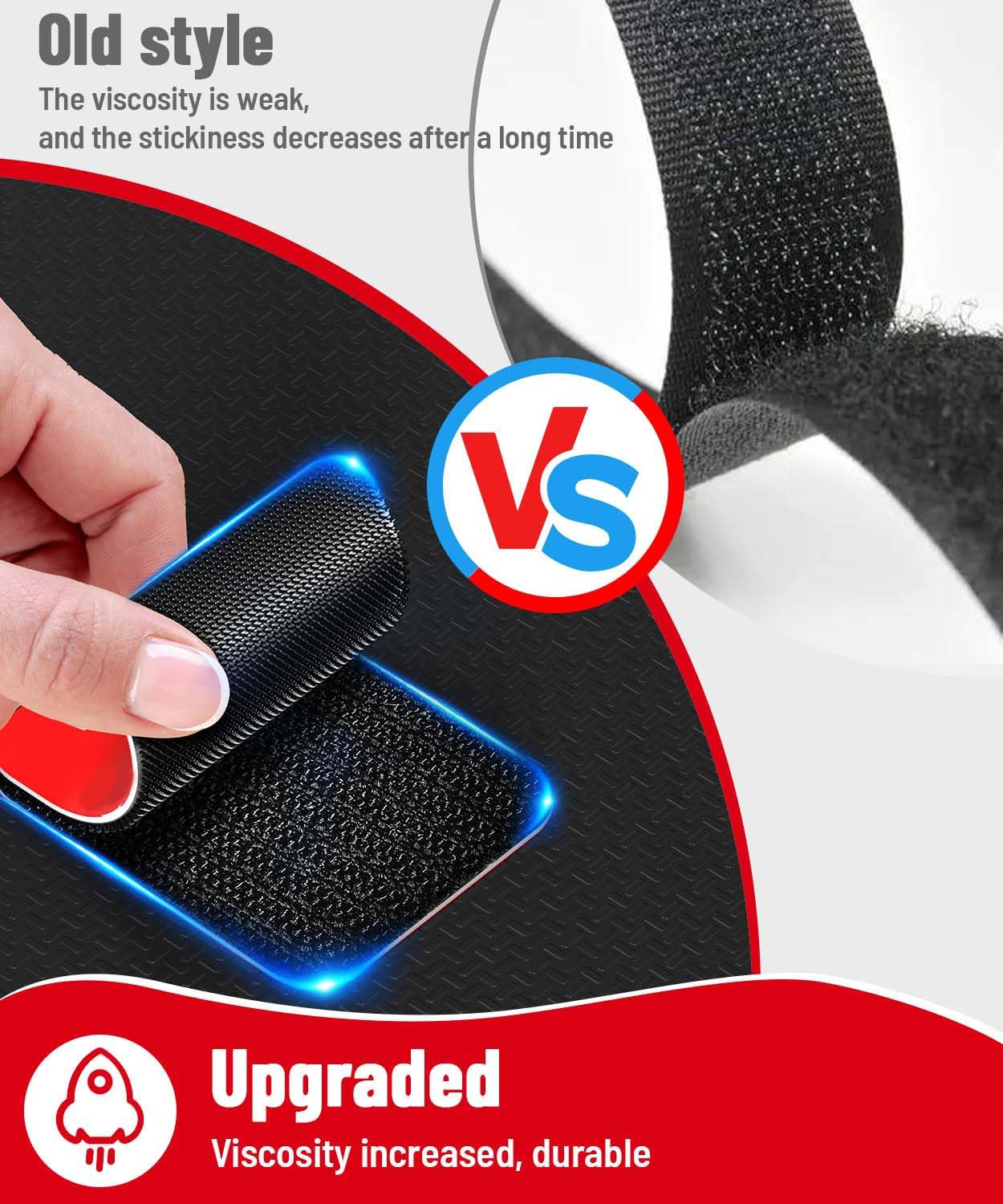 Hook and Loop Strips with Super Adhesive Heavy Duty, Heat Resistant Waterproof, Outdoor or Indoor Use, 16 Sets Black 1.57x1.97 Inch - Image 5