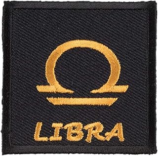 Zodiac Sign Libra Black & Gold Patch, Zodiac Patches