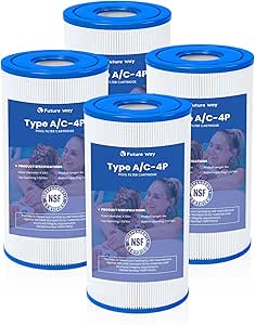Future Way 4 Pack Type A or C Pool Filter Cartridge Replacement for Intex 29000E/59900E & 1000/1500/530 GPH Filter Pump, Fits Easy Set Above Ground Pools