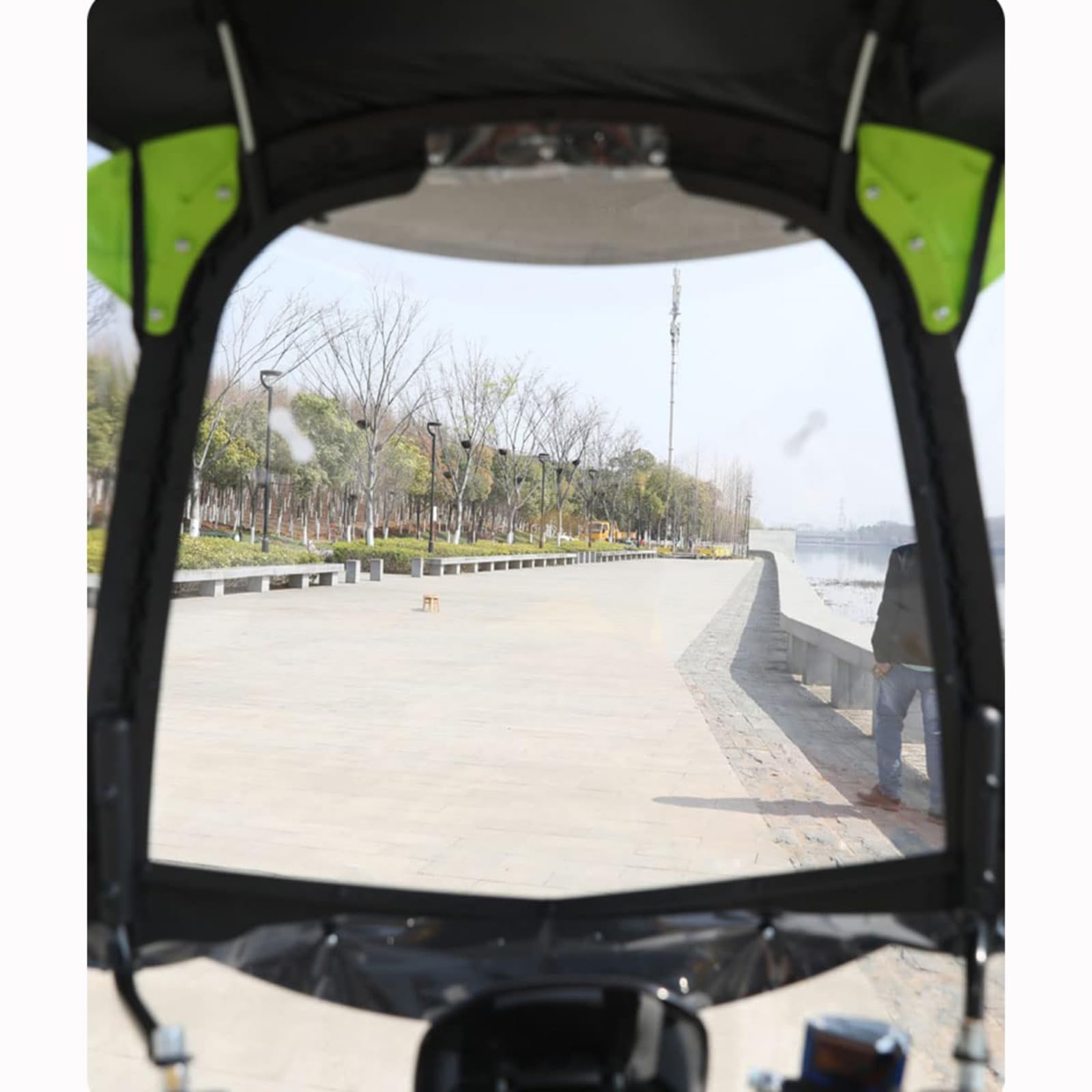 Parasol Moto Eléctrica Cubierta, Toldo Transparente for Coche eléctrico, Protector contra el Sol, la Lluvia y el Viento for Scooters de Movilidad.(Black)