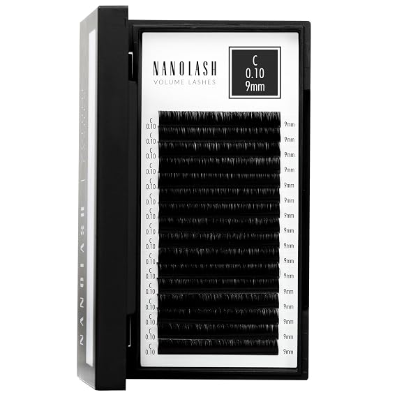 Nanolash Volume Lashes - false lashes for professional eyelash extensions, volume eyelash extensions (0.10 C, 9mm)