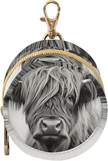 YETTASBIN Highland Cow Portable Pacifier Holder Case with Metal Hook Buckle & Zipper for Diaper Bag and Stroller, Versatile All-in-One Travel-Friendily Baby Pacifier Pouch for Boy Girl