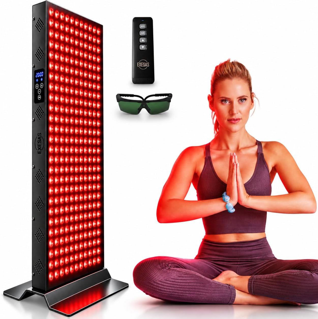 Red Light Therapy Panel for Body & Face, 4 Wavelengths, Dual-Chip