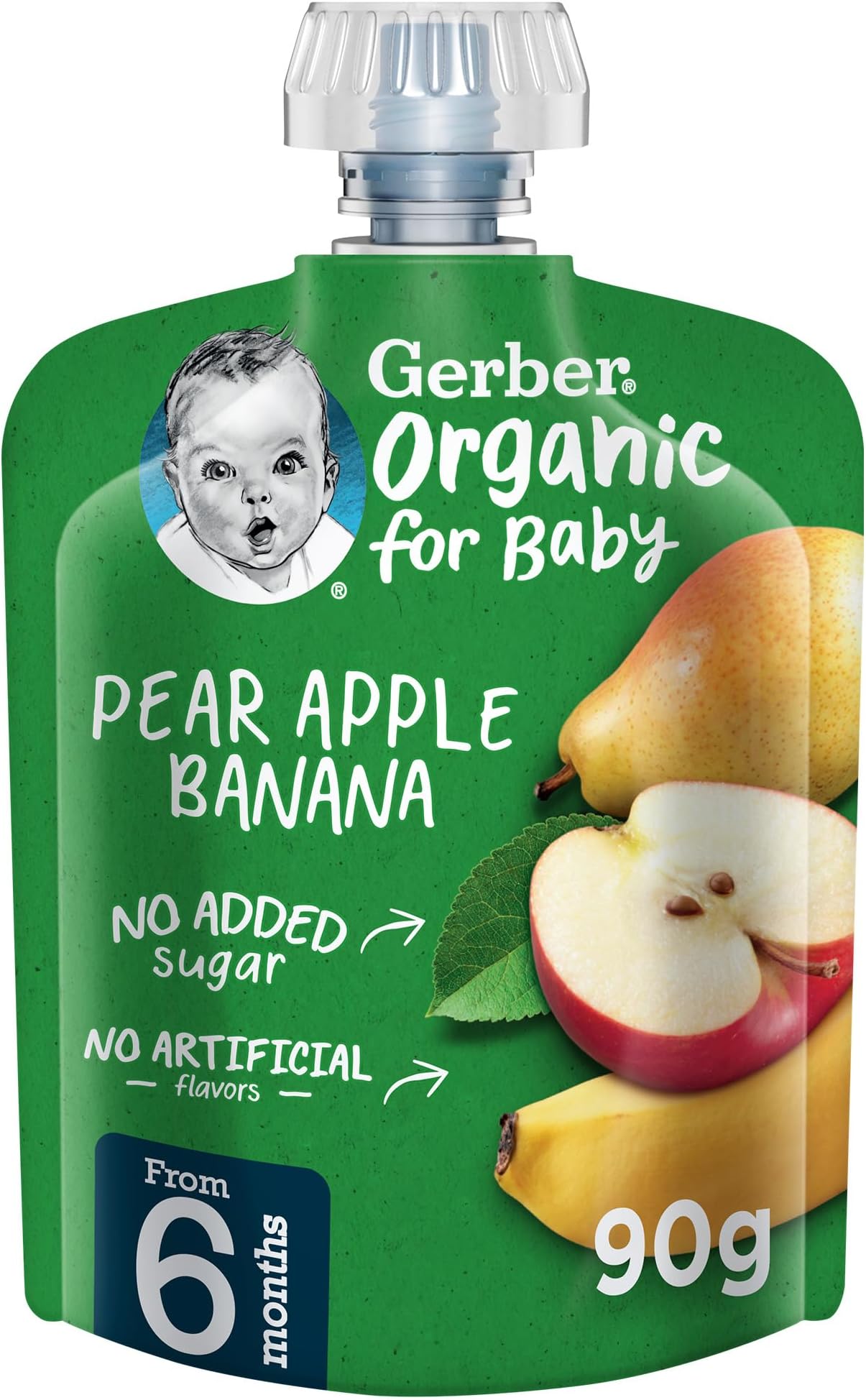 – Nestle Gerber Organic Puree Pear, Apple & Banana Baby Food, 90g