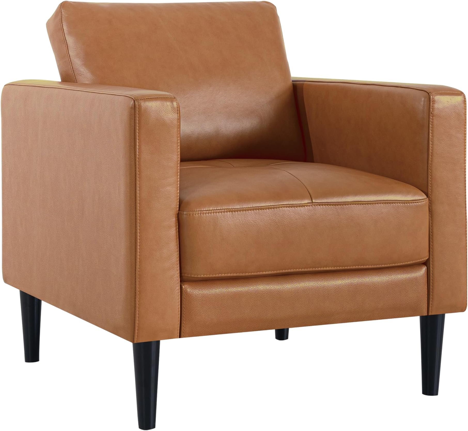 Naomi Home Marisa Genuine Leather Accent Chair - Mid Century Modern Chair