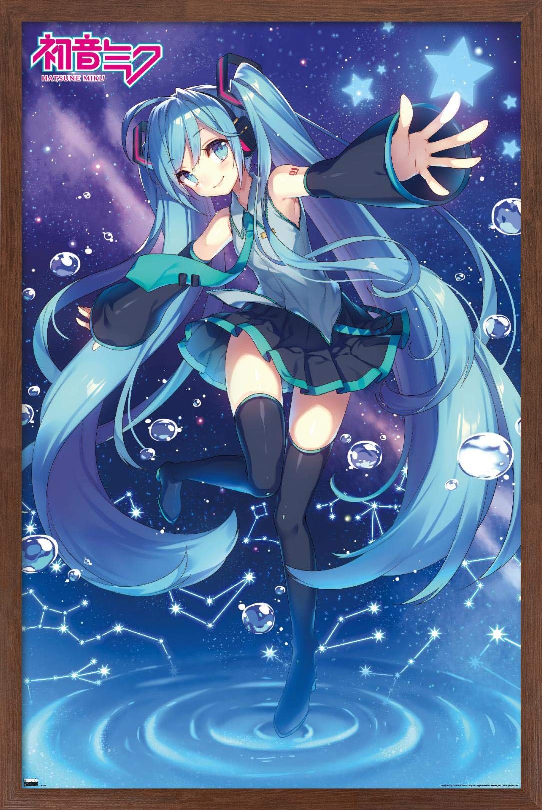 Poster Hatsune Miku encadré décoration murale manga et musique