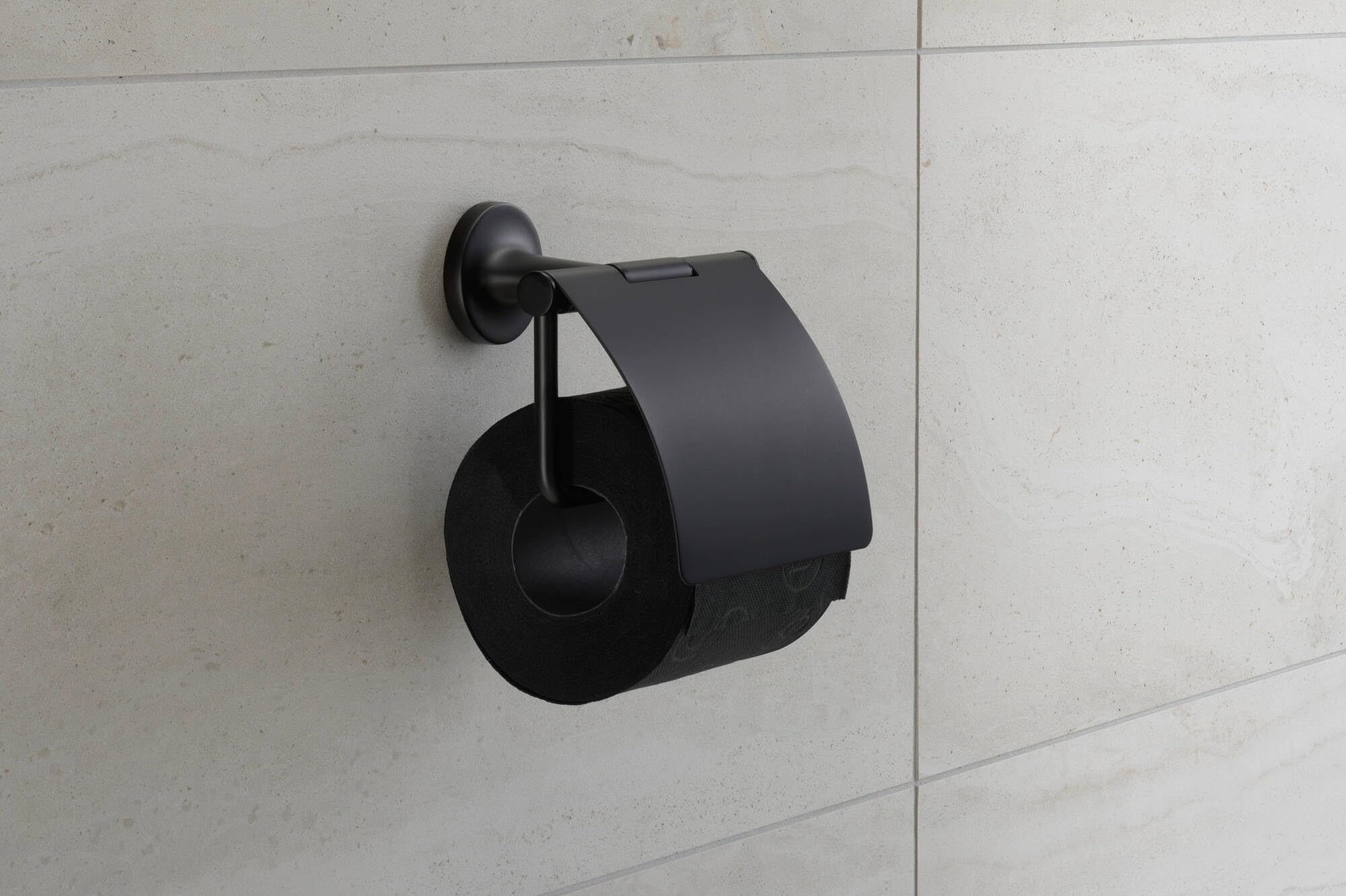Duravit Starck T - Portarrollos de Papel para Pared (1 Rollo), Color Negro Mate