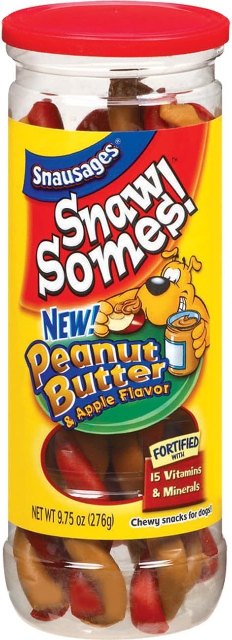 Snausages Snawsomes Dog Treats, Peanut Butter And Apple, 9.75 Ounce (Pack Of 10)