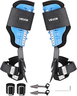 VEVOR ツリークライミングスパイク 高さ調節可能なクライミングスパー1ペア 耐荷重350ポンド ストラップ付きツリークライミングギア 登山家/狩猟/果物狩り用アーボリスト機器