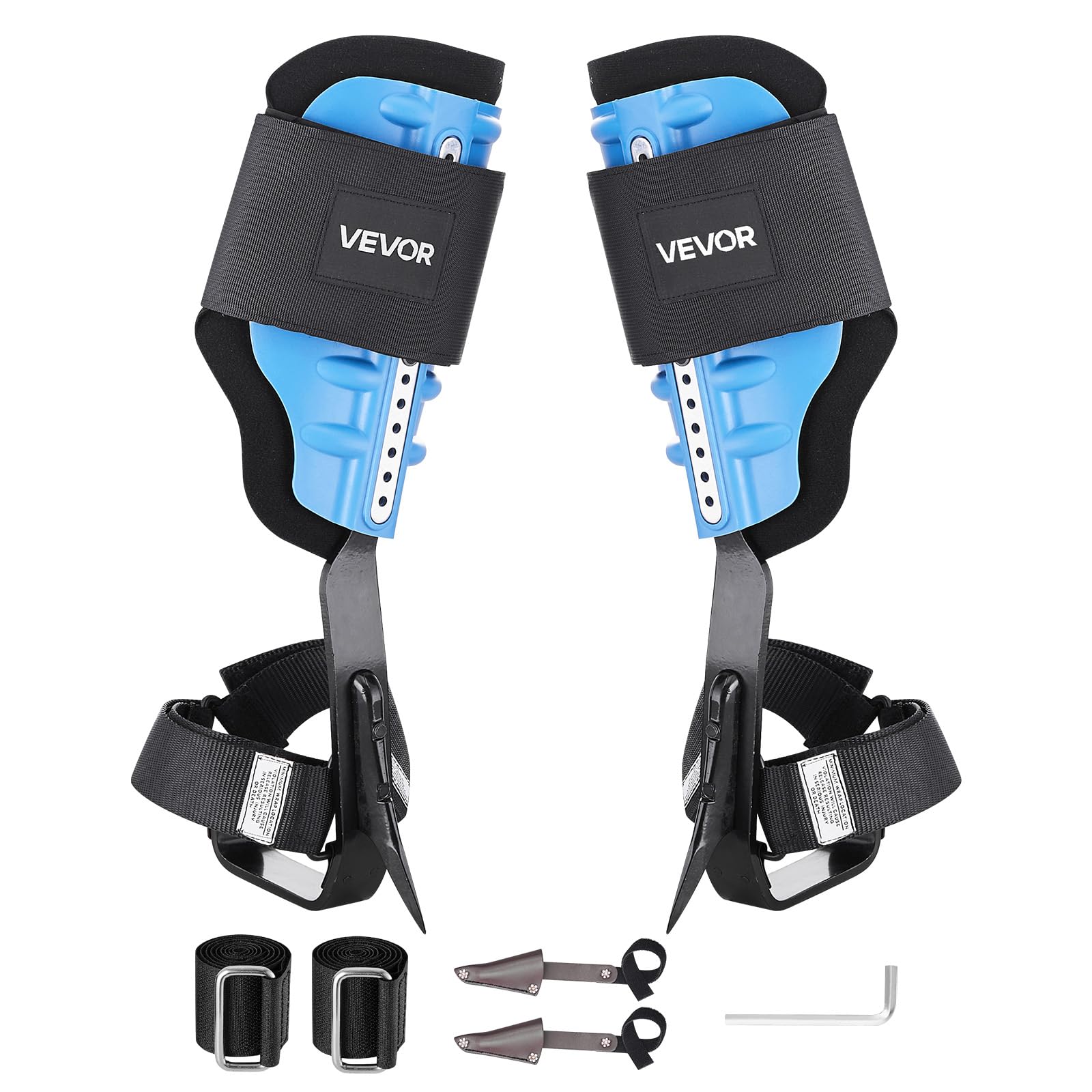 VEVOR Tree Climbing Spikes, 1 Pair Height-Adjustable Climbing Spurs, 350lbs Load Capacity Tree Climbing Gear with Straps, Arborist Equipment for Climbers, Hunting, Fruit Picking