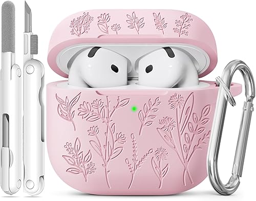 Miniatura 58 de Funda para Airpods Pro 3, Fundas con Grabado de Flores para Apple AirPods Pro de 3ª Generación 2025, Funda de Silicona Suave para Hombres y Mujeres