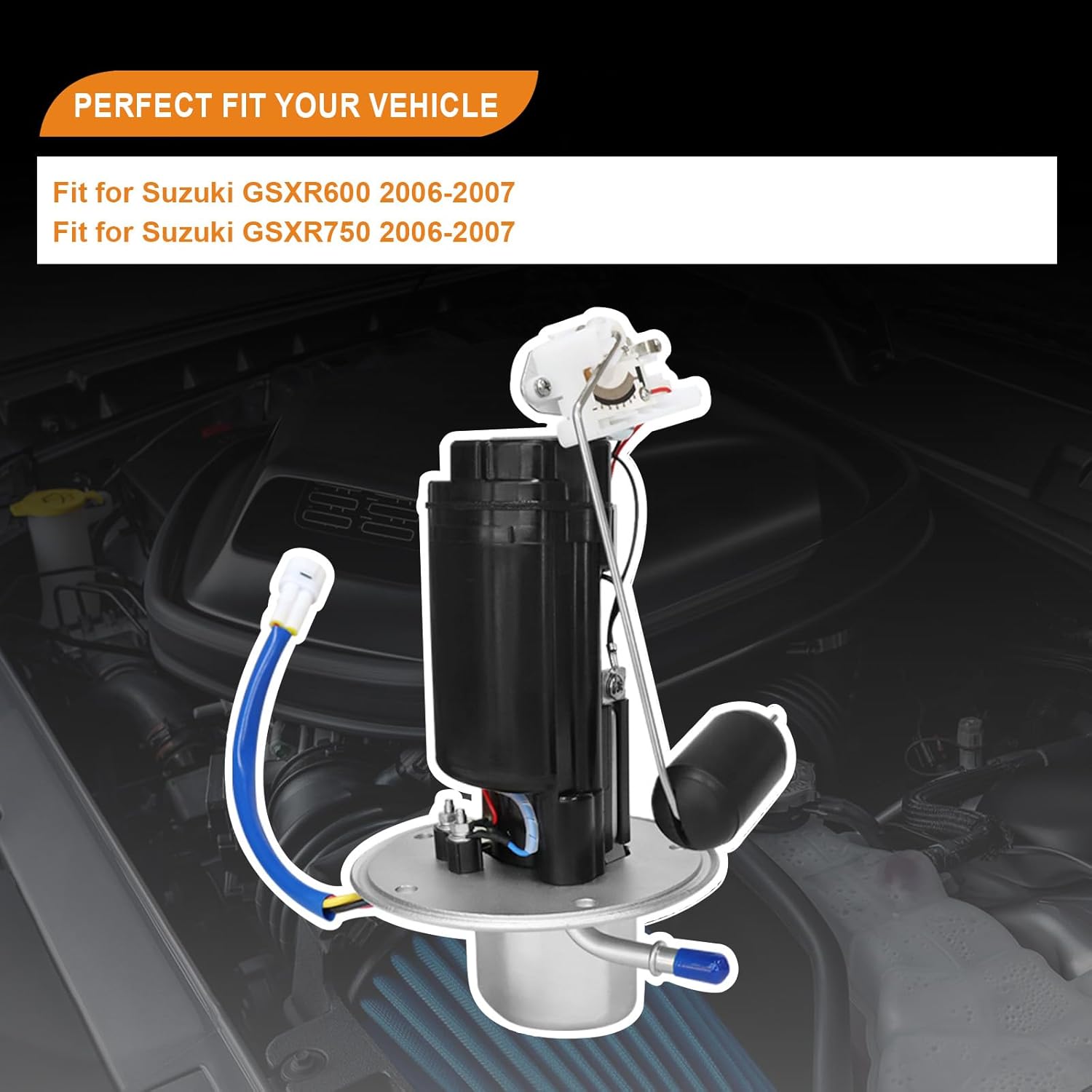 2006-2007 Fuel Pump Assembly Compatible for Suzuki GSXR600 GSXR750 2006-2007, Replaces 15100-01H00 - Image 3