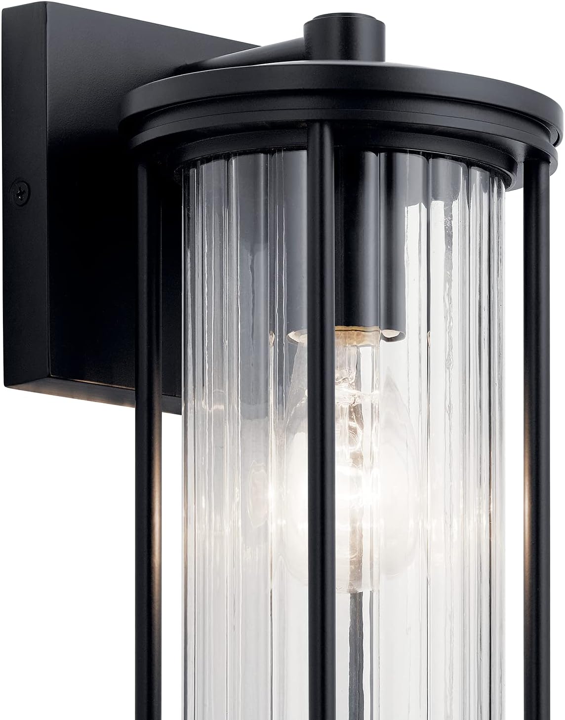 Buу 1 gеt 1 🔥 Barras 11.5 1 Light Outdoor Wall Light with Clear Ribbed Glass in Black