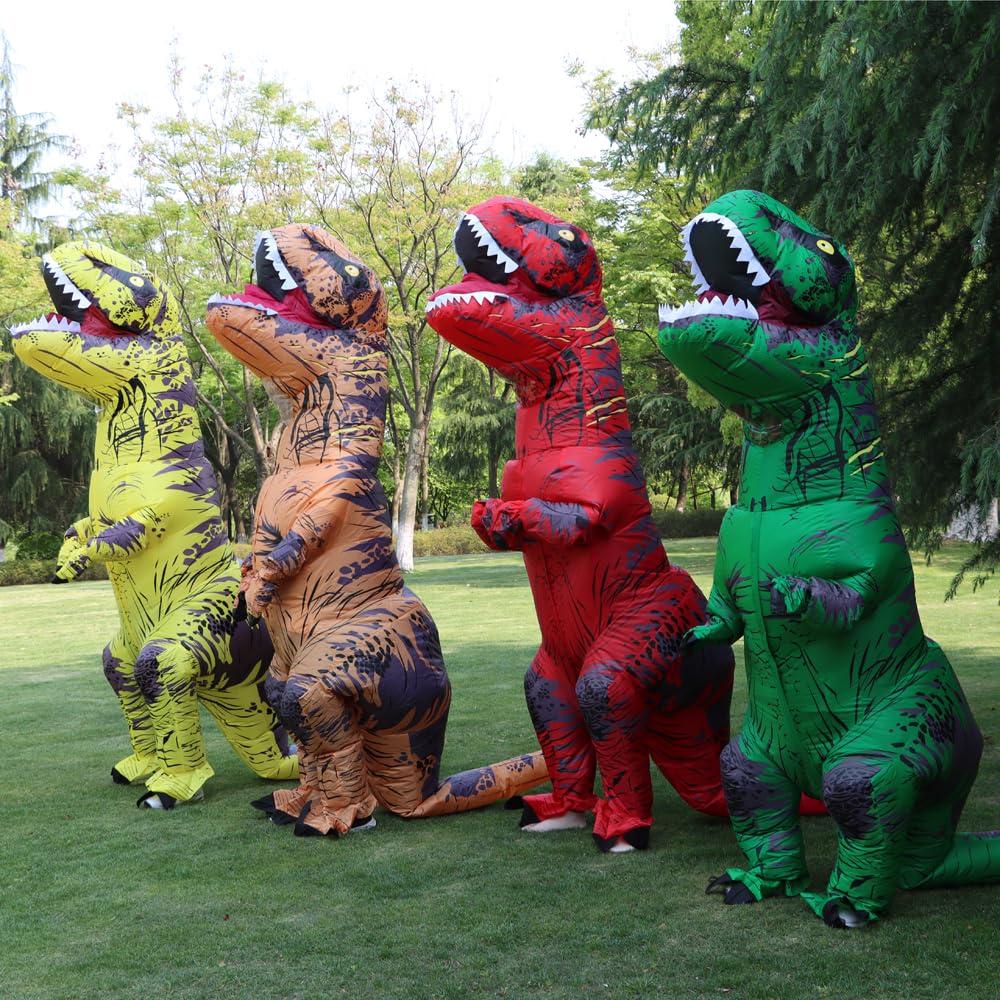 JASHKE Costume da Dinosauro Gonfiabile per Adulto Costume Gonfiabile T-Rex Costumi di Carnevale di Halloween per Adulti