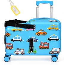 Ride On Suitcase for Kids, 22" Hardshell Luggage, Blue