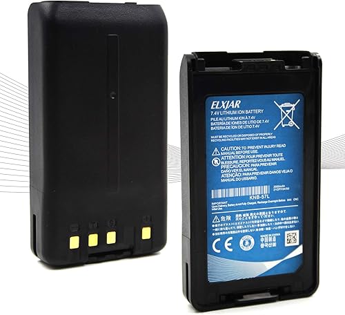 elxjar Paquete de 2 baterías de iones de litio KNB-57L de 7.4V 2000mAh para baterías KNB-55L KNB-24L, compatible con Kenwood TK-2140 TK-3140 TK-2170