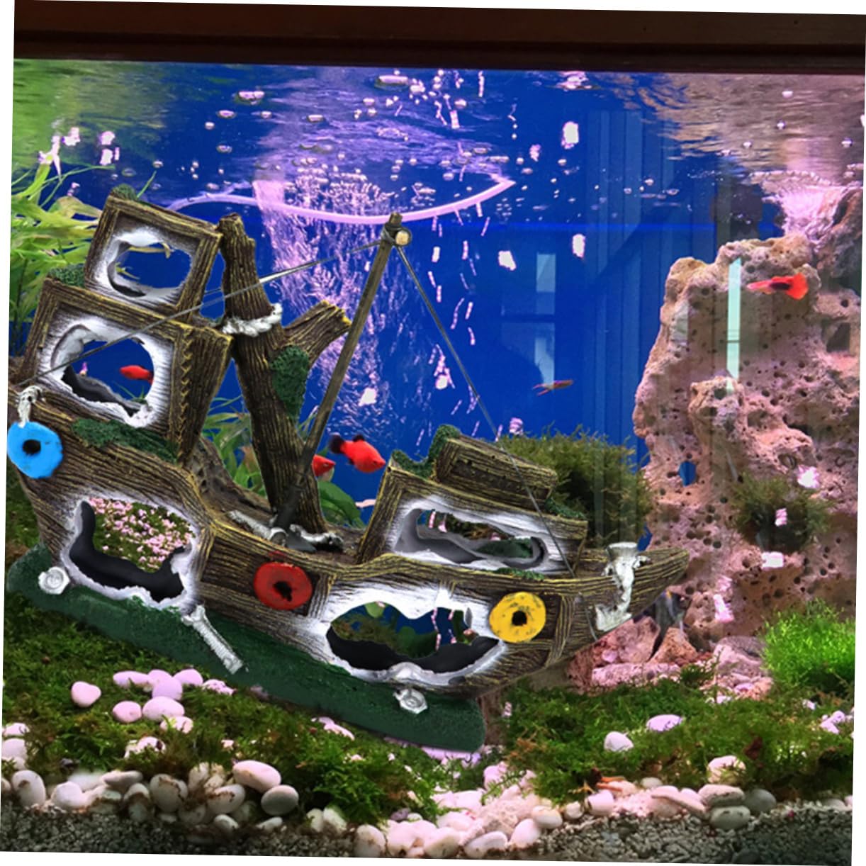 VANZACK Ornement De Paysage Aquarium Modèle De Pirate pour Décoration De Réservoirs Aquatiques Accessoire Créatif pour Poissons Betta Et Crevettes