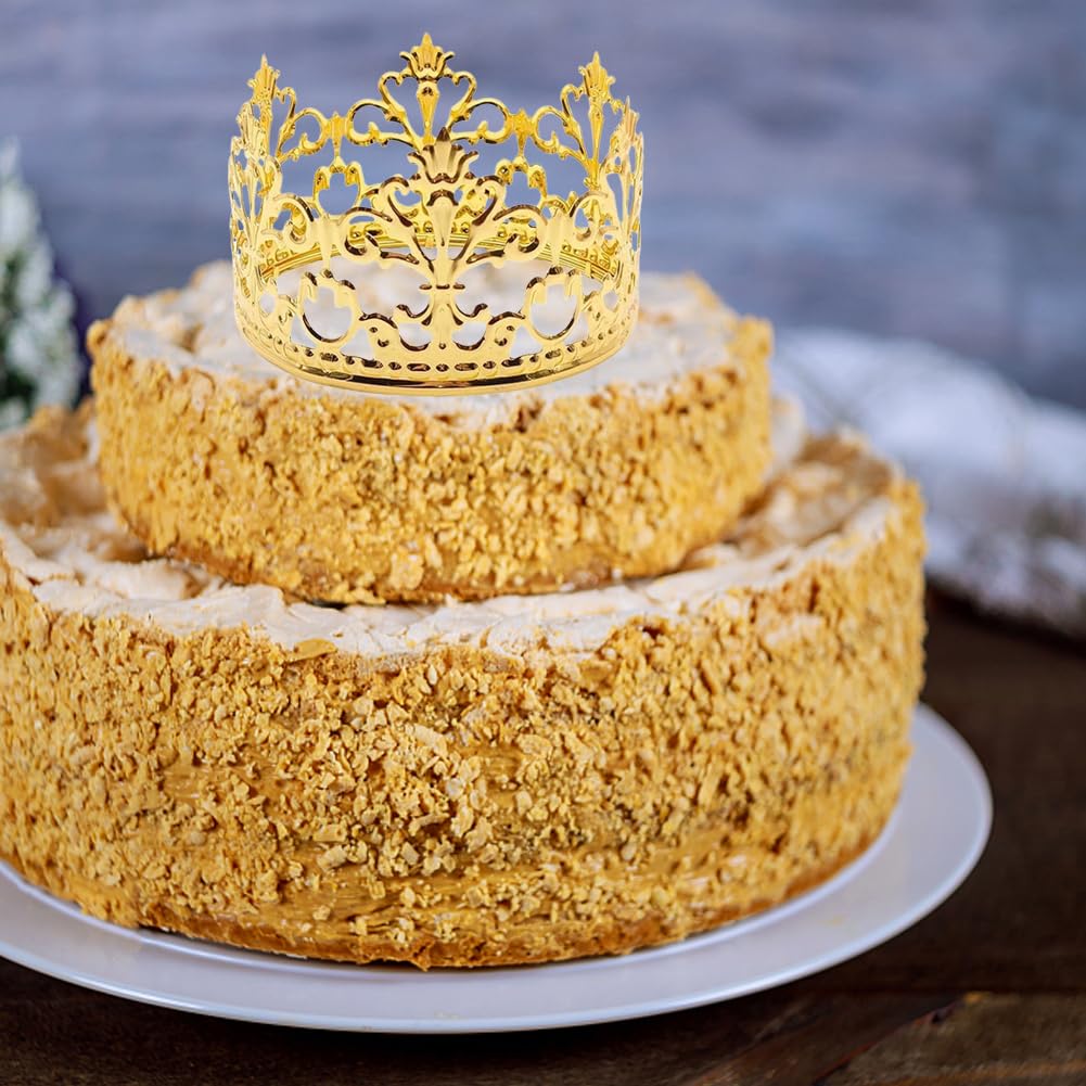 Tortenaufsatz Mit Goldener Krone & Happy Birthday-Schild – Kuchen-Deko Für Mädchen & Frauen