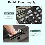 M&G Desk Calculator 12 Digit Office Calculators with Large LCD Display, Dual Solar Power and Battery, Recessed Big Button Calculator for Office Home (Black)