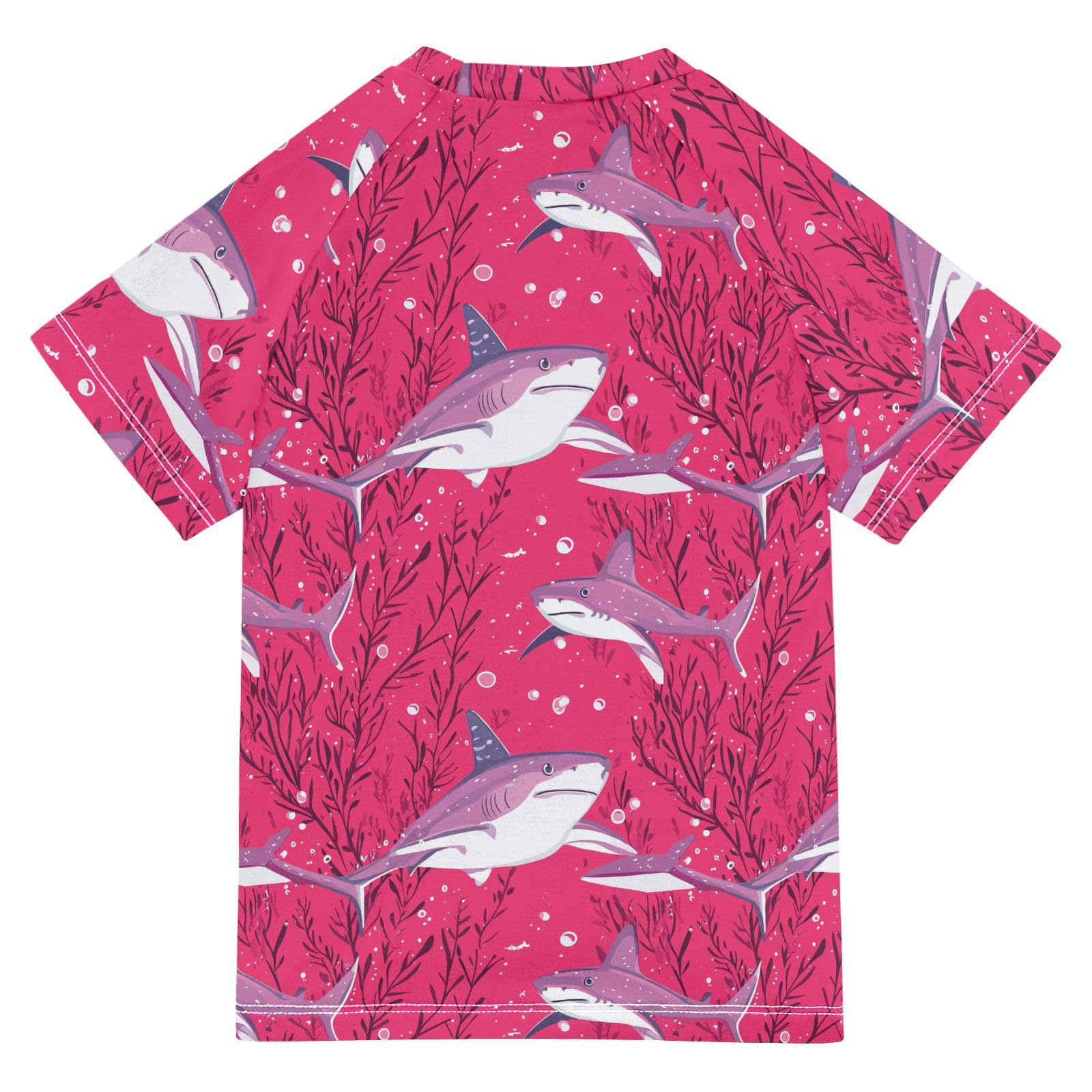 Short Sleeve Rash Guard Bathing Suit Girls Girls Swimsuit Rashguard Rash Guard for Girls 9-10T Sweet Sharks