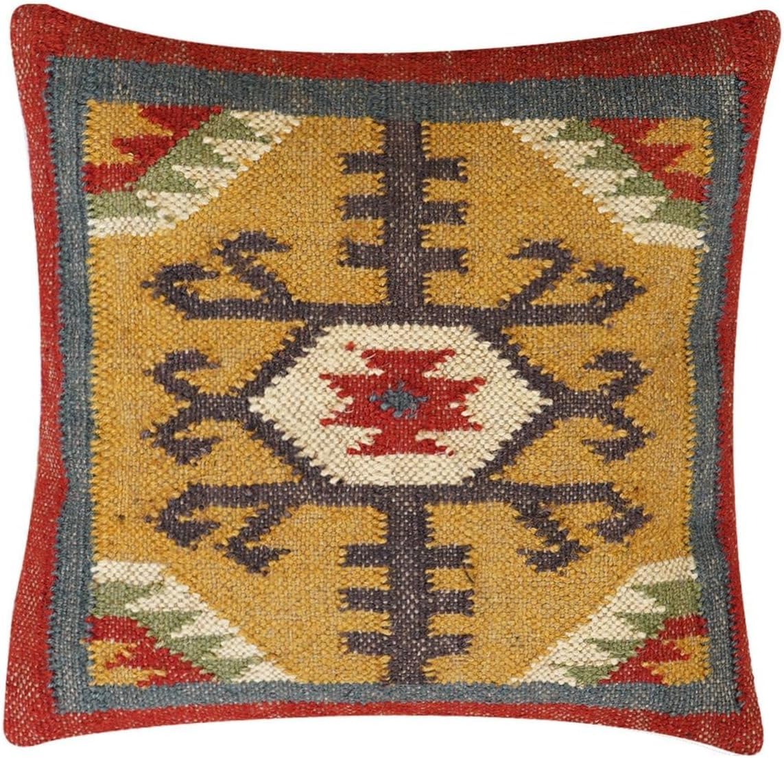 Taies d'oreiller pour salon bohème et housse de coussin vintage fait main 45x45
