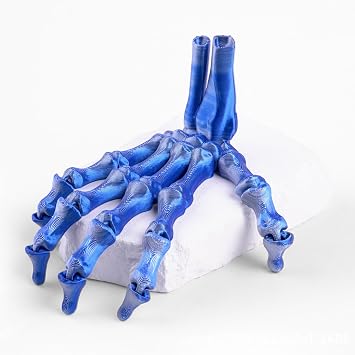 3D Printed Toy 3D Printed Fidget Skeleton Hy Articulated for Halloween Home Office Bookshelf Executive Desk Decoration-Silk Blue Silver||14.6cm