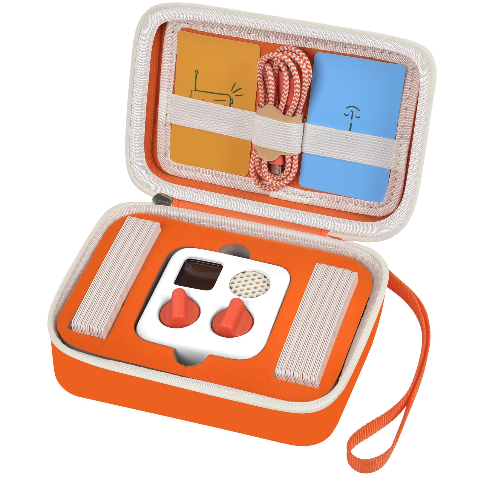 Case Compatible with Yoto Mini Kids Bluetooth Audio Player, Travel Storage Holder for Children’s Speaker Plays Stories Music Podcast Radio Cards - Case Only (Orange)