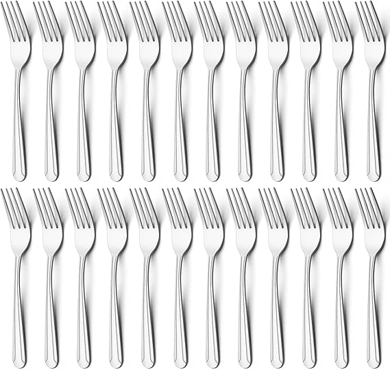 BEWOS 24 Pieces Dinner Forks Set, 8.2Inch Stainless Steel