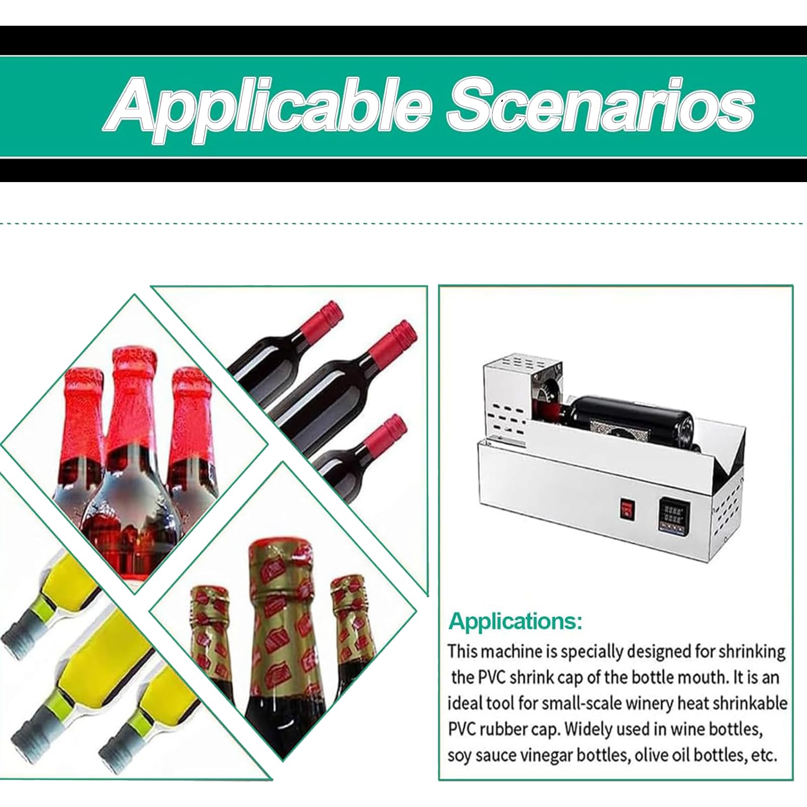 Termoretráctil, sellador eléctrico de cápsulas con pantalla digital, calefacción de cerámica, para botellas de vino de menos de 80 mm