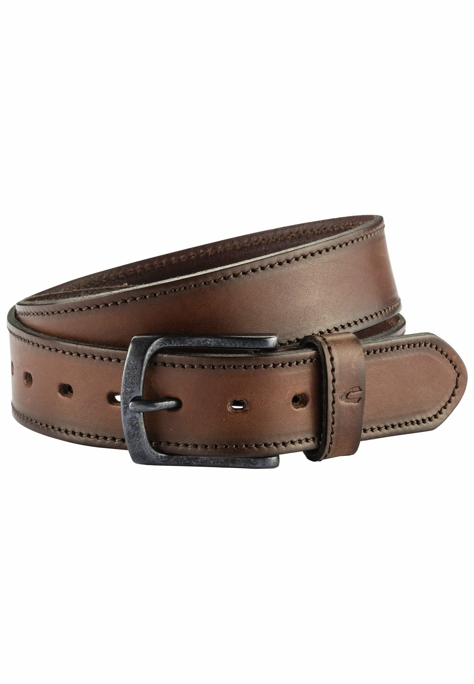 Camel Active Men's Cognac Leather Belt 4 Cm Wide Metal Clasp Xl