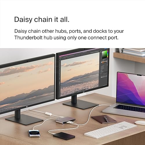 Miniatura 7 de Belkin Estación de acoplamiento Connect Thunderbolt 4, concentrador multipuerto USB-C 5 en 1 con entrega de energía de 96 W para Mac, Windows,