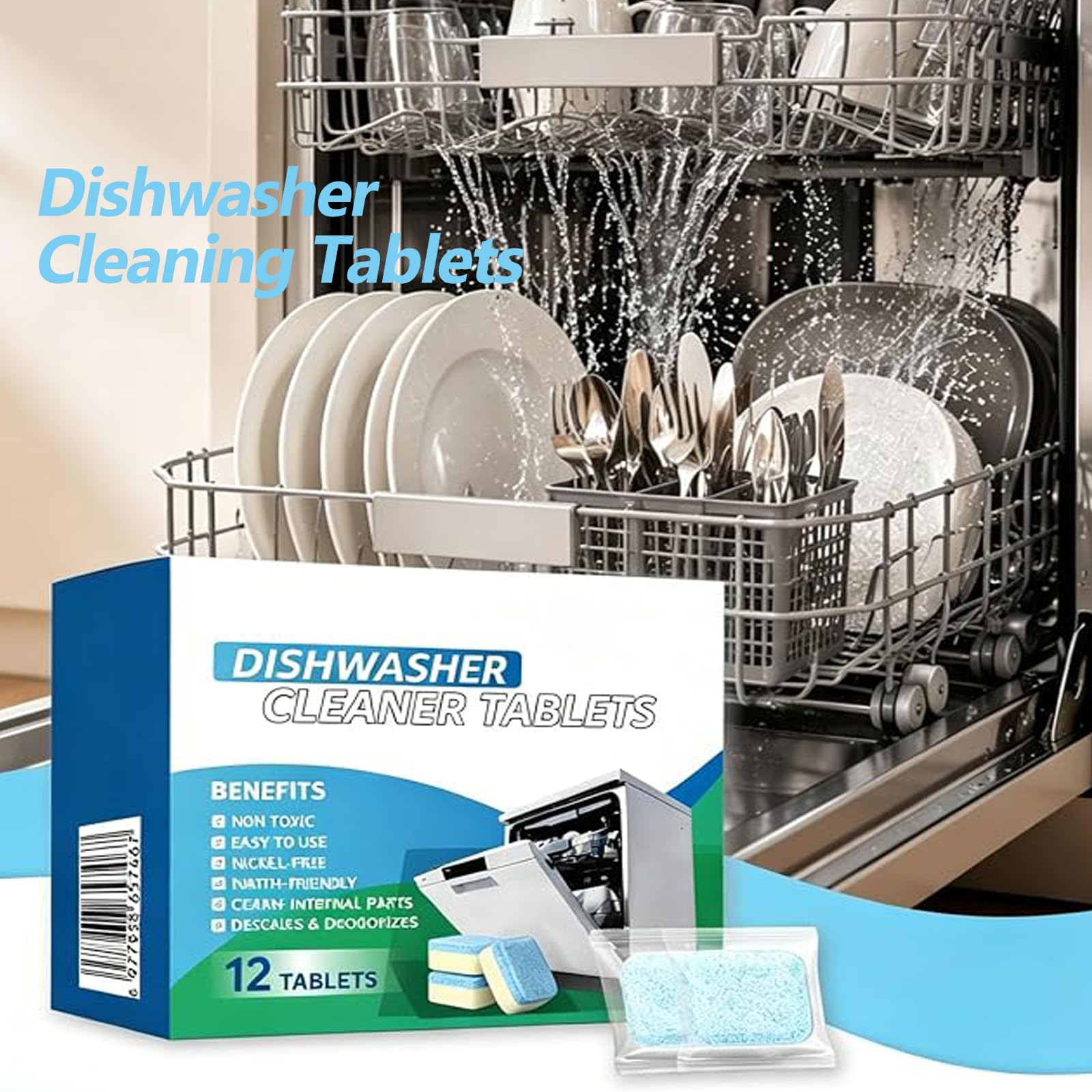 Pastiglie Pulente Lavastoviglie Decalcante Potente (3pcs) | Rimuove Grassi Cattivi Odori, Formula Sicura Per Manutenzione Scarichi Cucina