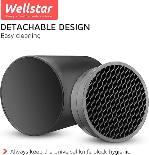 Vista 30 de WELLSTAR - Bloque universal para cuchillos de cocina, soporte para cuchillos sin cuchillos, ahorro de espacio seguro, gran volumen, almacenamiento