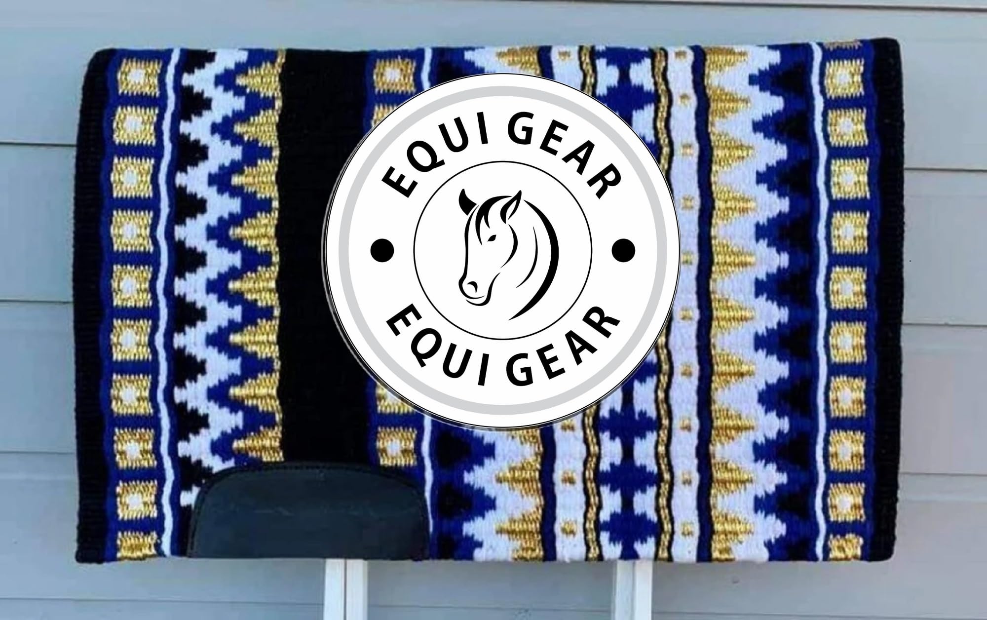 Horse Western Ranch Sottosella/Coperta da sella Western in lana neozelandese con imbottitura in lana con sensore Flex (personalizzazione disponibile) AS91 (34" x 34")