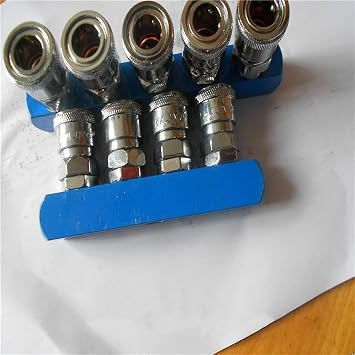 2Pcs 3Way 1/2 Manifold Block Splitter Air Hose Inline,Pneumatic Air Compressor Manifold Fitting,Aicosineg